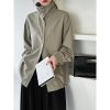 Simple Elegant Stand Collar Long Sleeve Blouse Shirt in Shirts & Blouses