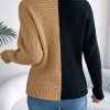 Casual Contrast Color Shoulder Oversleeve Sweater in Sweaters