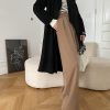 Elegant Draping Effect Wide-Leg Mopping Work Pants in Pants