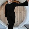 Long Sleeve High Waist Lace up Fall Winter Sweater Dress in Dresses