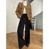 Elegant Draping Effect Wide-Leg Mopping Work Pants in Pants