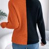 Casual Contrast Color Shoulder Oversleeve Sweater in Sweaters