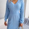 Autumn Winter Waist Controlled Twist Sheath Dress in Dresses