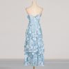 Sexy Tube Top Three Dimensional Stitching Floral Ruffled Maxi Dress in Dresses