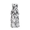 Sexy Tube Top Three Dimensional Stitching Floral Ruffled Maxi Dress in Dresses