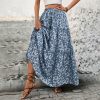 Floral Belt Three Layer Long Patchwork Skirt in Skirts