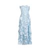 Sexy Tube Top Three Dimensional Stitching Floral Ruffled Maxi Dress in Dresses