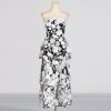 Sexy Tube Top Three Dimensional Stitching Floral Ruffled Maxi Dress in Dresses