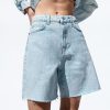 Summer High Waist Straight Long Denim Shorts in Shorts