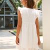 Summer V-neck Short SleeveLace Midi Dress in Dresses