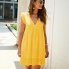 Summer V-neck Short SleeveLace Midi Dress in Dresses