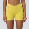 Elastic High Waist Running Workout Shorts in Sports Shorts