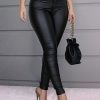 Solid Color Faux Leather Sexy Skinny Leggings in Leggings