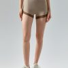Contrast Color High Waist Hip Lifting Belly Contracting Beautiful Hip Line Outdoor Workout Shorts in Sports Shorts