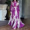 Vintage Ink Print Waist Tight Maxi Dress Two Piece Set in Dresses