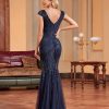 Green Beaded Long Slim Fishtail Evening Dress in Dresses
