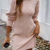 Elegant Turtleneck Hip Wrapped Sweater Dress in Dresses