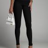 Vertical Stripes Tight Weight Loss High Waist Cropped Solid Color Leggings in Leggings