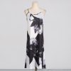 Vintage Ink Print Waist Tight Maxi Dress Two Piece Set in Dresses