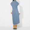 Polo Collar Single Breasted Denim Dress Without Belt in Dresses