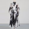 Vintage Ink Print Waist Tight Maxi Dress Two Piece Set in Dresses