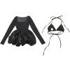 Sexy Halter Sling Basic Mesh See Through Sequin Dress Two Piece Set in Dresses