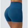 Elastic High Waist Running Workout Shorts in Sports Shorts