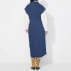 Polo Collar Single Breasted Denim Dress Without Belt in Dresses