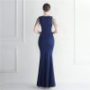 Beaded Bridesmaid Long Fish Tail Dress in Dresses
