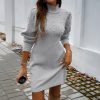 Elegant Turtleneck Hip Wrapped Sweater Dress in Dresses