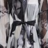 Vintage Ink Print Waist Tight Maxi Dress Two Piece Set in Dresses