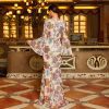 Long Sleeved Elegant V neck Sexy Long Sequined Evening Dress in Dresses
