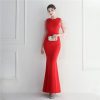 Beaded Bridesmaid Long Fish Tail Dress in Dresses