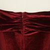 Off Shoulder Long Sleeve Velvet Large Evening Dress in Dresses