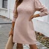 Elegant Turtleneck Hip Wrapped Sweater Dress in Dresses