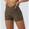 Elastic High Waist Running Workout Shorts in Sports Shorts