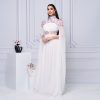 Turtleneck Long Embroidered Waist Controlled Large Hem Dress in Dresses