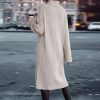 Loose Turtleneck Long Sleeve Split Dress in Dresses