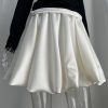 Elegant Shiny Pleated Satin Skirt in Skirts