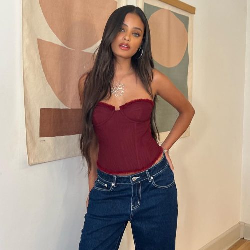 Sexy Tube Top Backless See Through Chest Top in Tank Tops & Camis
