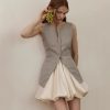 Elegant Shiny Pleated Satin Skirt in Skirts