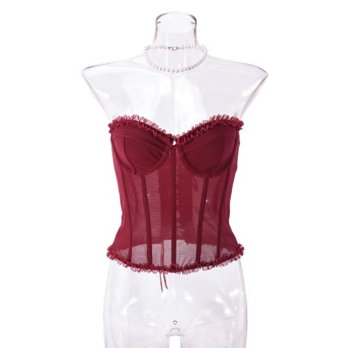 Sexy Tube Top Backless See Through Chest Top in Tank Tops & Camis