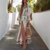 Floral Print Long Sleeve Lace Up Dress in Dresses