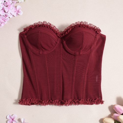 Sexy Tube Top Backless See Through Chest Top in Tank Tops & Camis