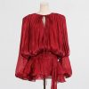 Puff Sleeve Lotus Leaf Dress in Dresses