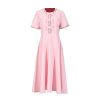 Neckline Diamond-Studded Design Stitching Bow Maxi Dress in Dresses