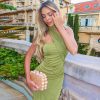 Sexy Tube Top Sleeveless Tall Street Slim Fit Long Ribbon Dress in Dresses