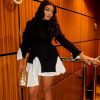 Turtleneck Bell Sleeve Faux Two Pieces Mini Dress in Dresses