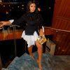 Turtleneck Bell Sleeve Faux Two Pieces Mini Dress in Dresses