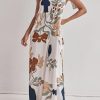 One Shoulder Printed Pocket Loose Vacation Dress in Dresses